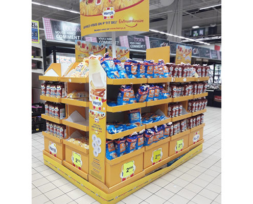 bread food cardboard display stand for promotion