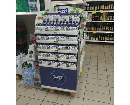 cardboard floor display for milk promotion