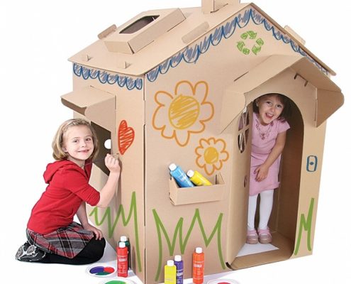 cardboard furniture children paper house