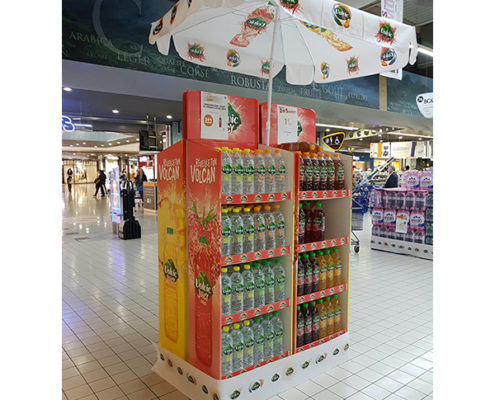 custom bottle drink cardboard display stand