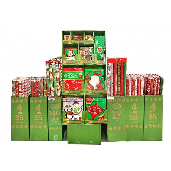 customized cardboard Christmas items pallet display