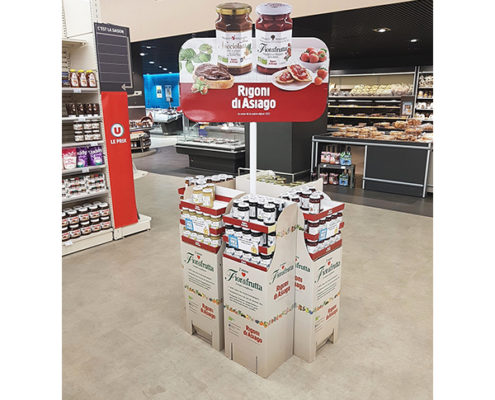 food snacks supermarket cardboard retail floor display