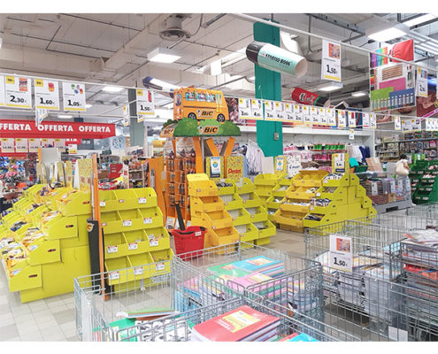 pos corrugated cardboard stationery display for supermarket